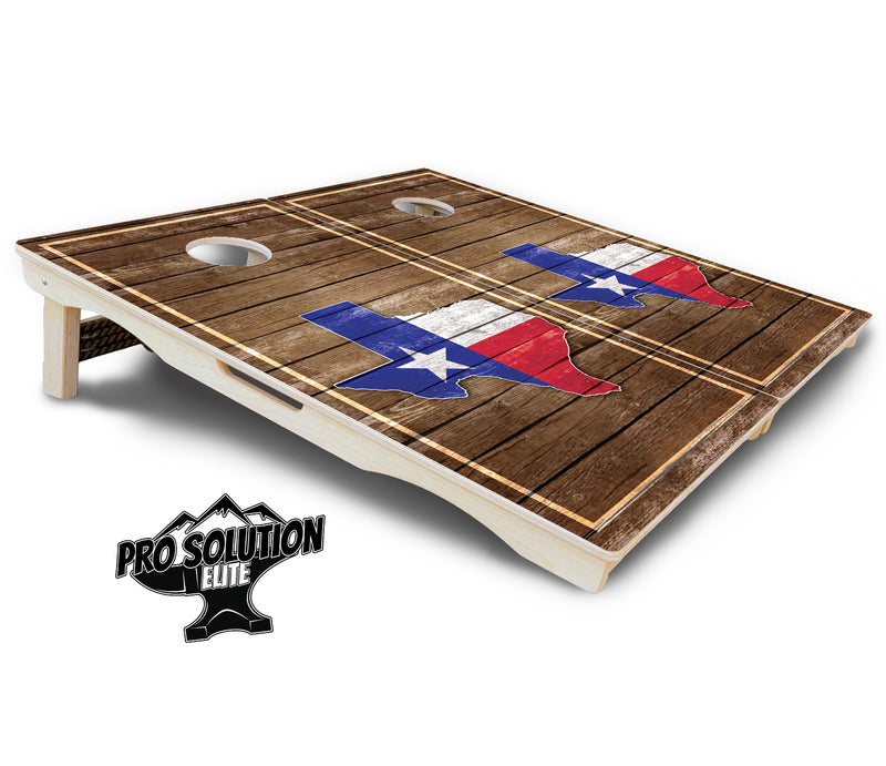 Pro Solution Elite - Texas Wood Panel - Professional Tournament Cornhole Boards 3/4" Baltic Birch - Zero Bounce Zero Movement Vertical Interlocking Braces for Extra Weight & Stability +Double Thick Legs +Airmail Blocker