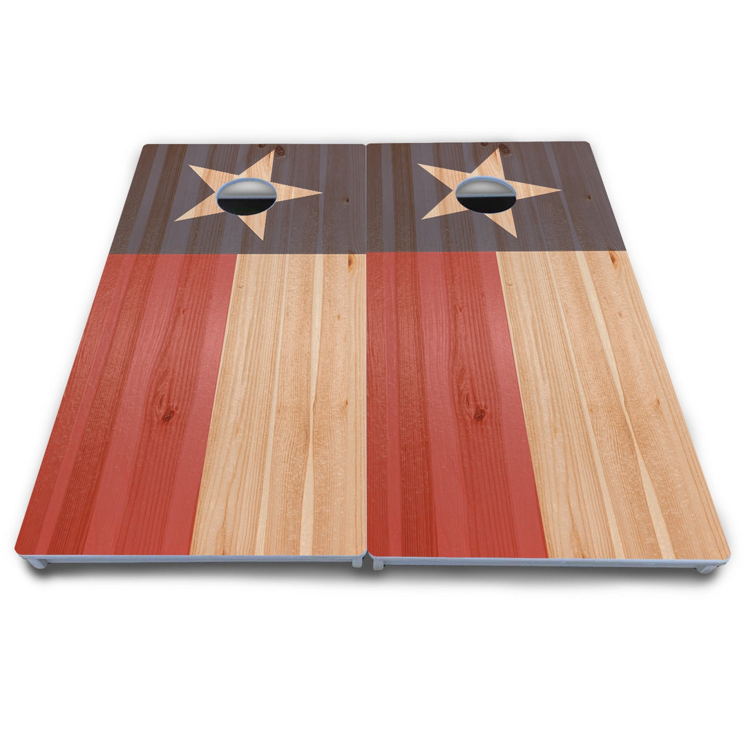 Faded Texas & American Flags Cornhole Boards - All Weather Series