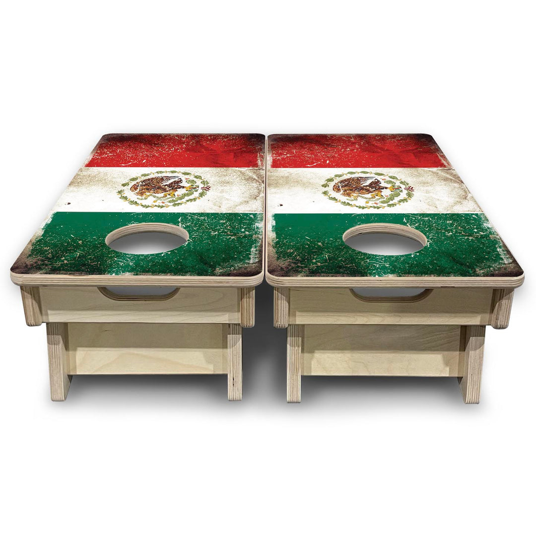 Distressed Mexican Flag - Mini or Vacation Size Cornhole Boards