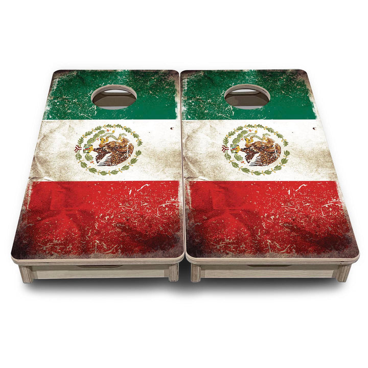Distressed Mexican Flag - Mini or Vacation Size Cornhole Boards