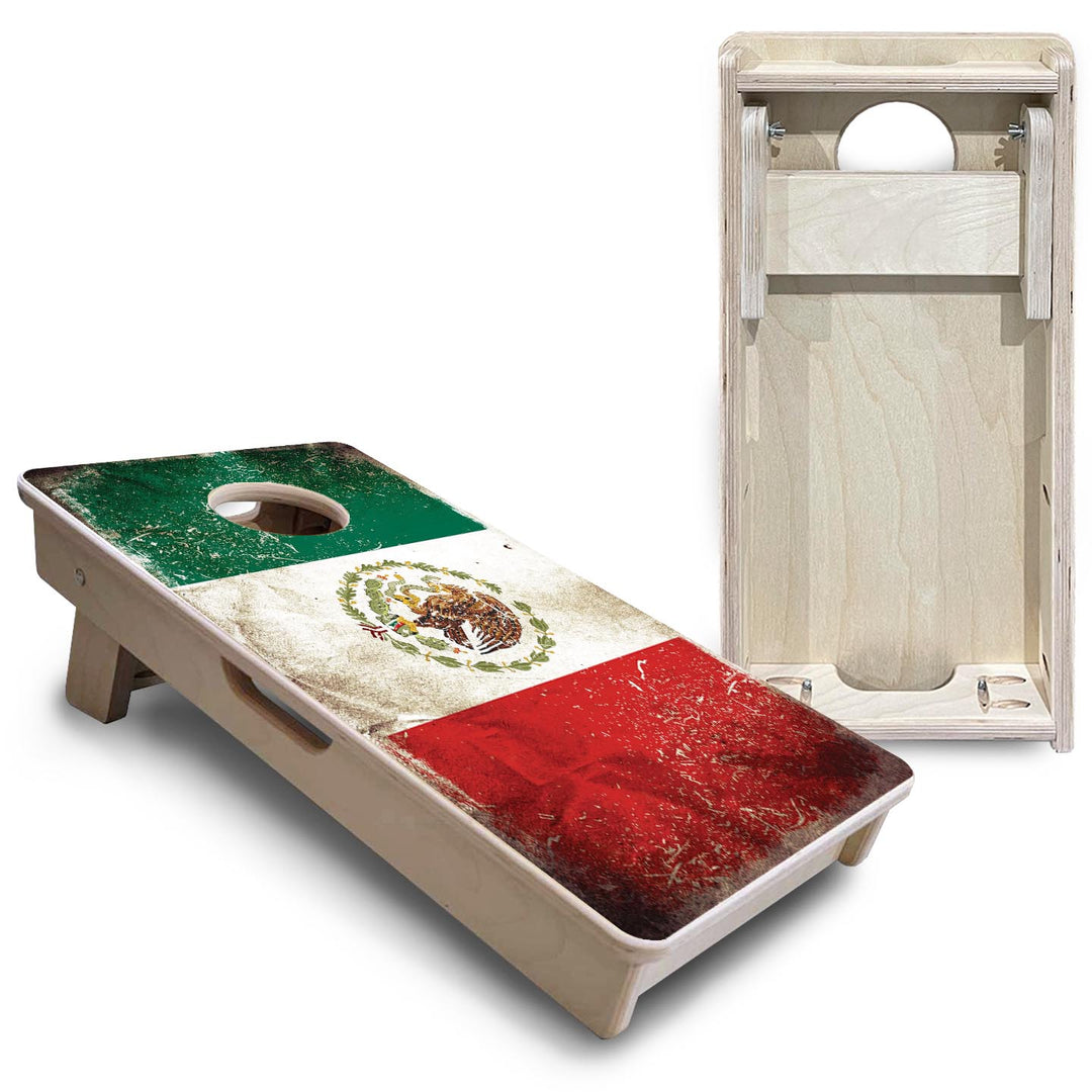 Distressed Mexican Flag - Mini or Vacation Size Cornhole Boards