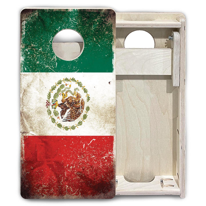Distressed Mexican Flag - Mini or Vacation Size Cornhole Boards