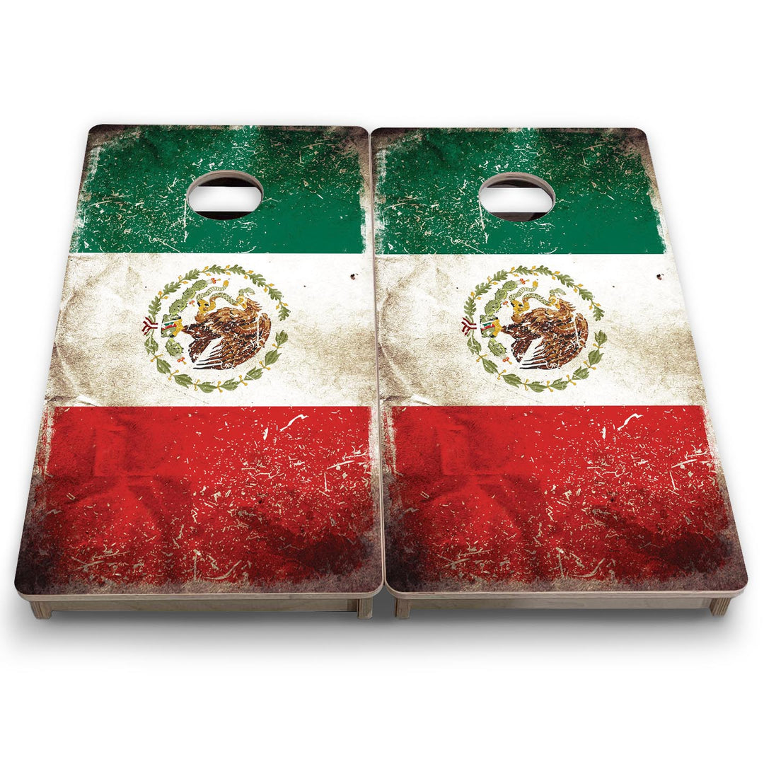 Distressed Mexican Flag - Mini or Vacation Size Cornhole Boards