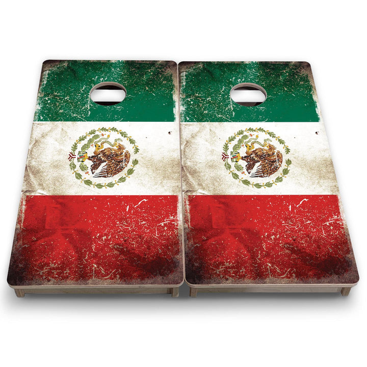 Distressed Mexican Flag - Mini or Vacation Size Cornhole Boards