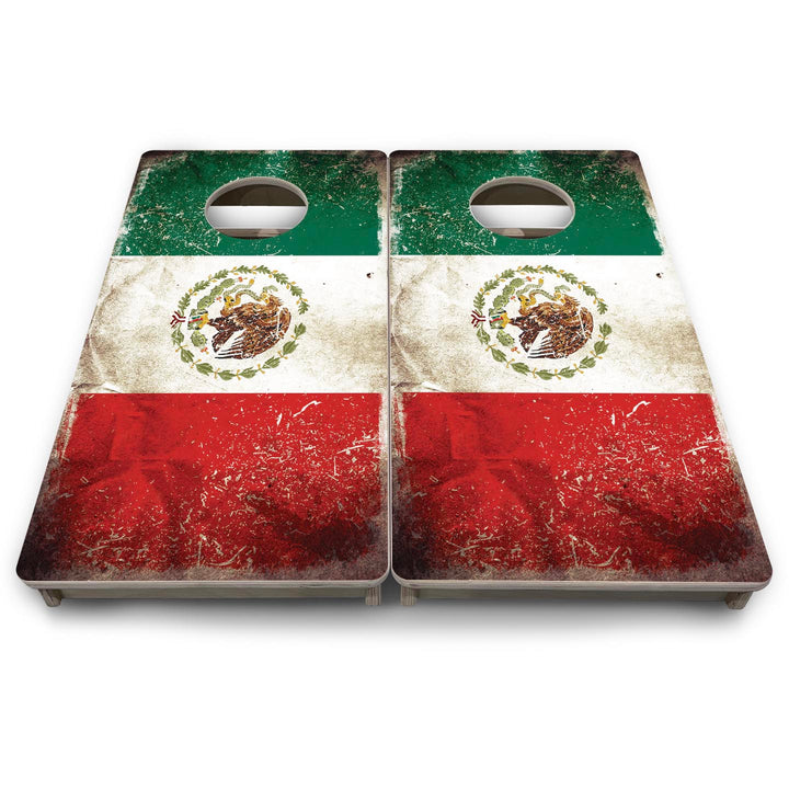 Distressed Mexican Flag - Mini or Vacation Size Cornhole Boards