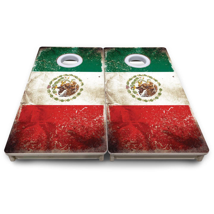 Distressed Mexican Flag - Mini or Vacation Size Cornhole Boards
