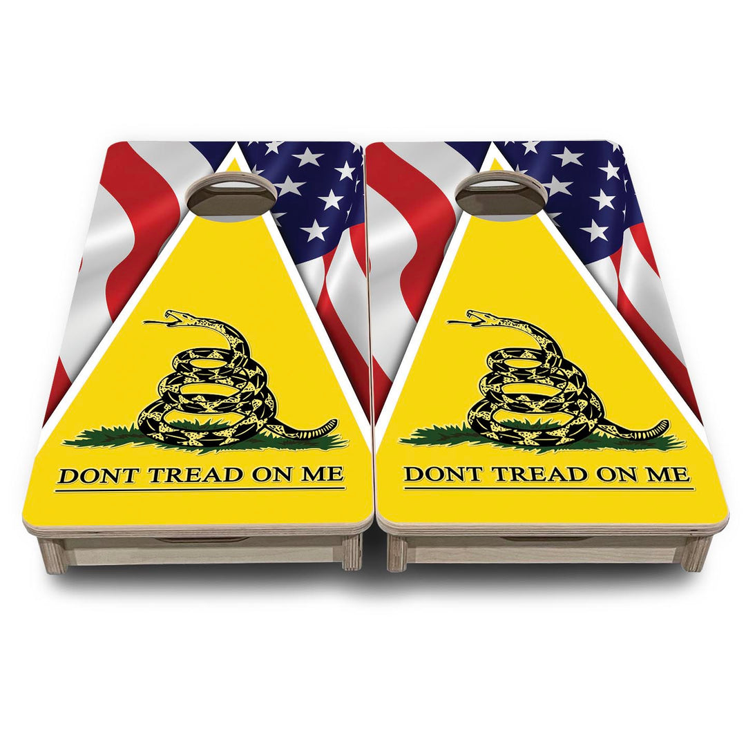 DTOM Yellow Triangle - Mini or Vacation Size Cornhole Boards