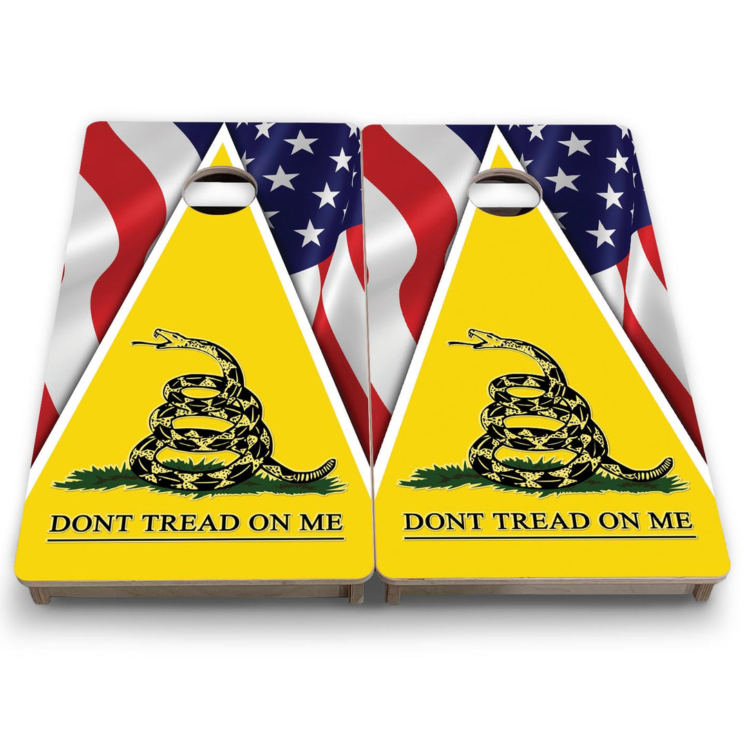 DTOM Yellow Triangle - Mini or Vacation Size Cornhole Boards