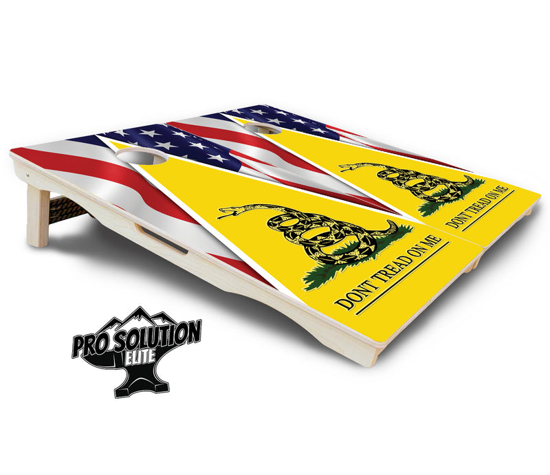 Pro Solution Elite - DTOM Yellow Triangle - Professional Tournament Cornhole Boards 3/4" Baltic Birch - Zero Bounce Zero Movement Vertical Interlocking Braces for Extra Weight & Stability +Double Thick Legs +Airmail Blocker