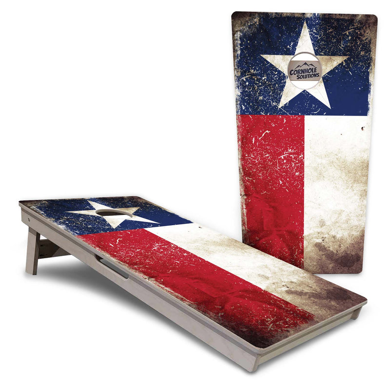 Tournament Boards - Rustic Texas & Mexican Flag Design Options - Professional Tournament 2'x4' Regulation Cornhole Set - 3/4″ Baltic Birch + UV Direct Print + UV Clear Coat