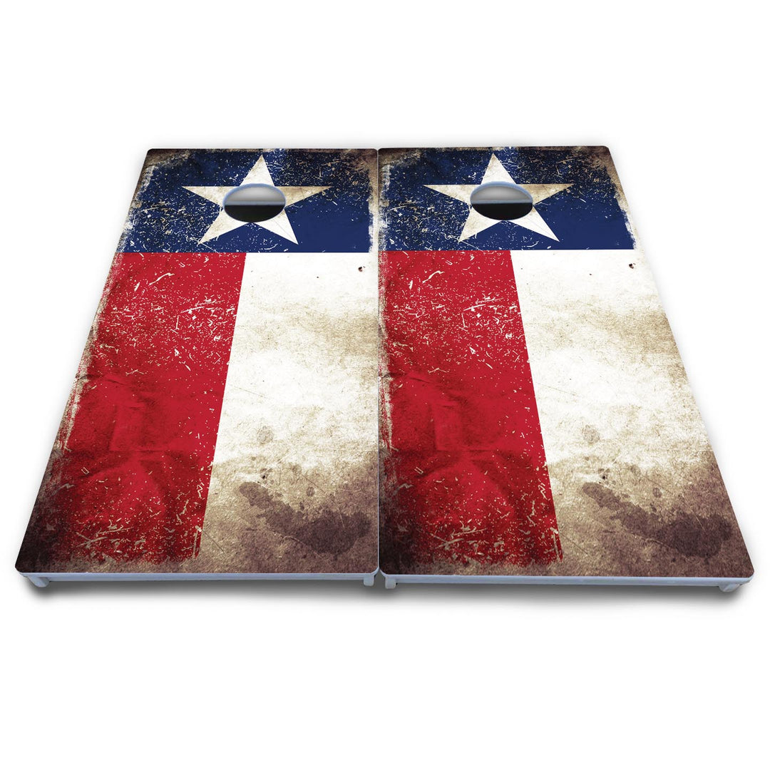 Texas Distressed Flag Cornhole Boards - All Weather Series