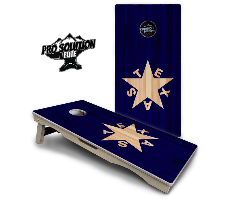 Pro Solution Elite - Texas Star - Professional Tournament Cornhole Boards 3/4" Baltic Birch - Zero Bounce Zero Movement Vertical Interlocking Braces for Extra Weight & Stability +Double Thick Legs +Airmail Blocker