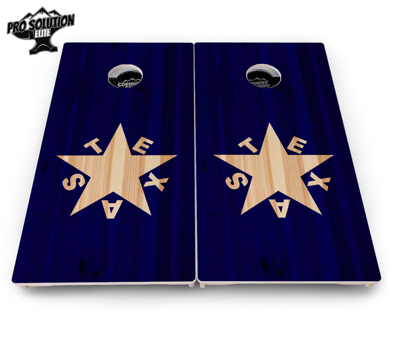 Pro Solution Elite - Texas Star - Professional Tournament Cornhole Boards 3/4" Baltic Birch - Zero Bounce Zero Movement Vertical Interlocking Braces for Extra Weight & Stability +Double Thick Legs +Airmail Blocker