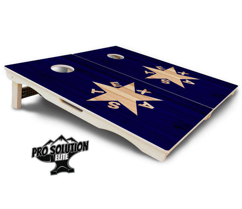 Pro Solution Elite - Texas Star - Professional Tournament Cornhole Boards 3/4" Baltic Birch - Zero Bounce Zero Movement Vertical Interlocking Braces for Extra Weight & Stability +Double Thick Legs +Airmail Blocker