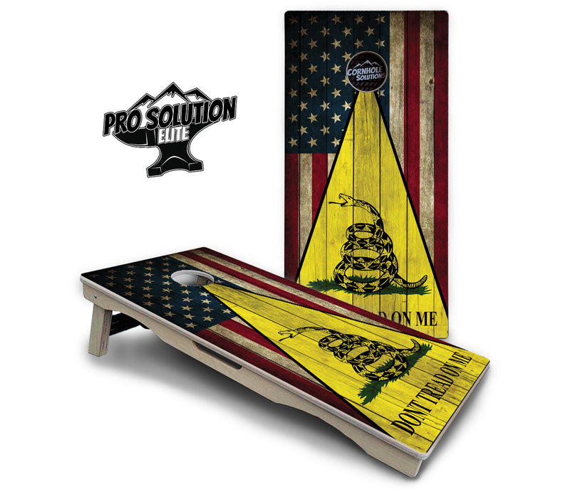 Pro Solution Elite - DTOM Rustic Triangle - Professional Tournament Cornhole Boards 3/4" Baltic Birch - Zero Bounce Zero Movement Vertical Interlocking Braces for Extra Weight & Stability +Double Thick Legs +Airmail Blocker