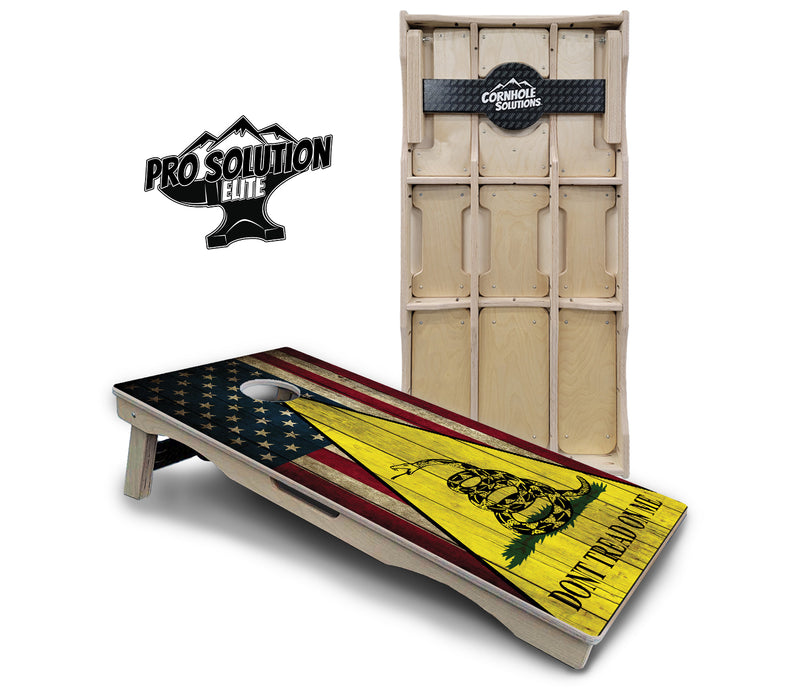 Pro Solution Elite - DTOM Rustic Triangle - Professional Tournament Cornhole Boards 3/4" Baltic Birch - Zero Bounce Zero Movement Vertical Interlocking Braces for Extra Weight & Stability +Double Thick Legs +Airmail Blocker