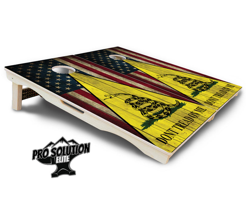 Pro Solution Elite - DTOM Rustic Triangle - Professional Tournament Cornhole Boards 3/4" Baltic Birch - Zero Bounce Zero Movement Vertical Interlocking Braces for Extra Weight & Stability +Double Thick Legs +Airmail Blocker