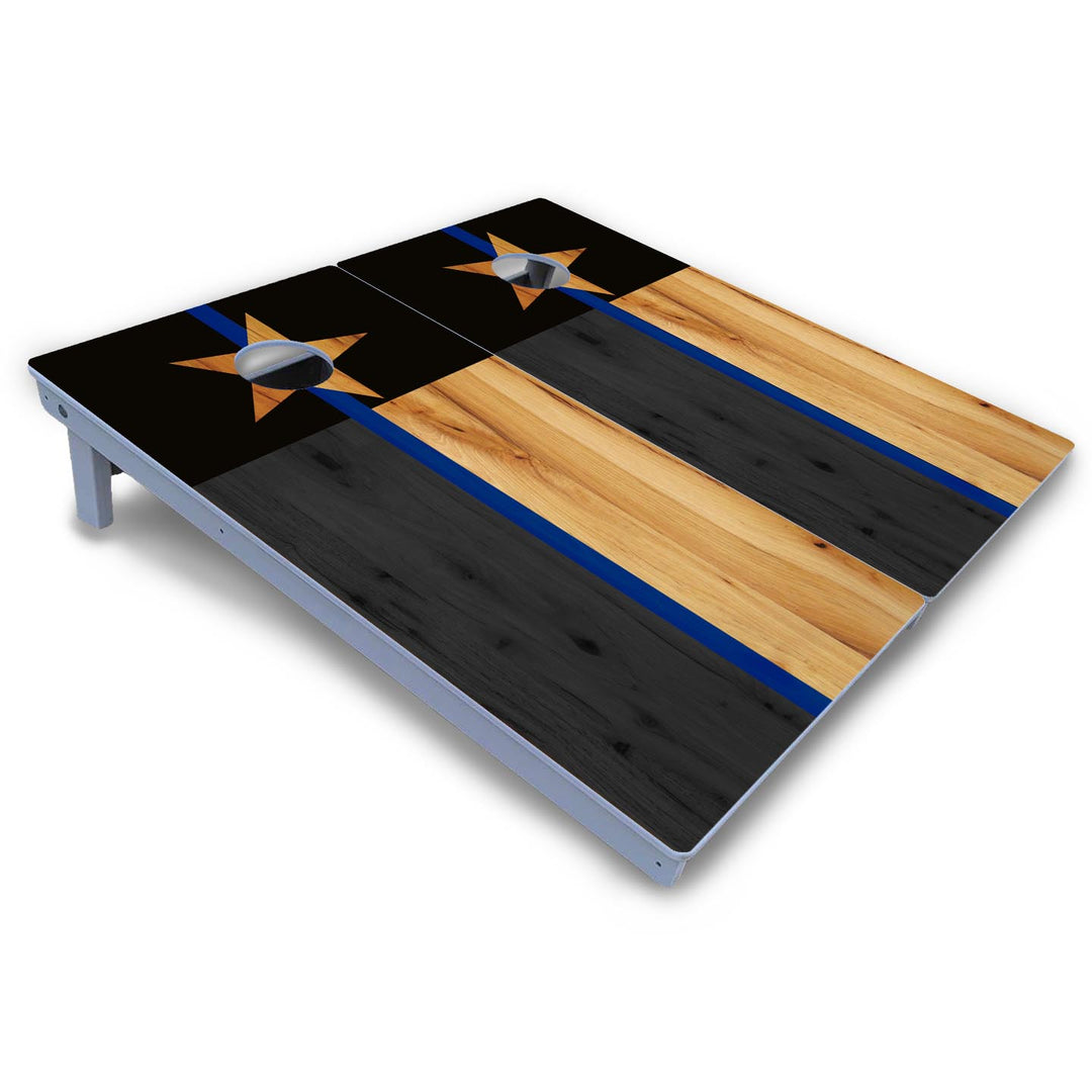 Texas Blue Line Flag Cornhole Boards - All Weather Series