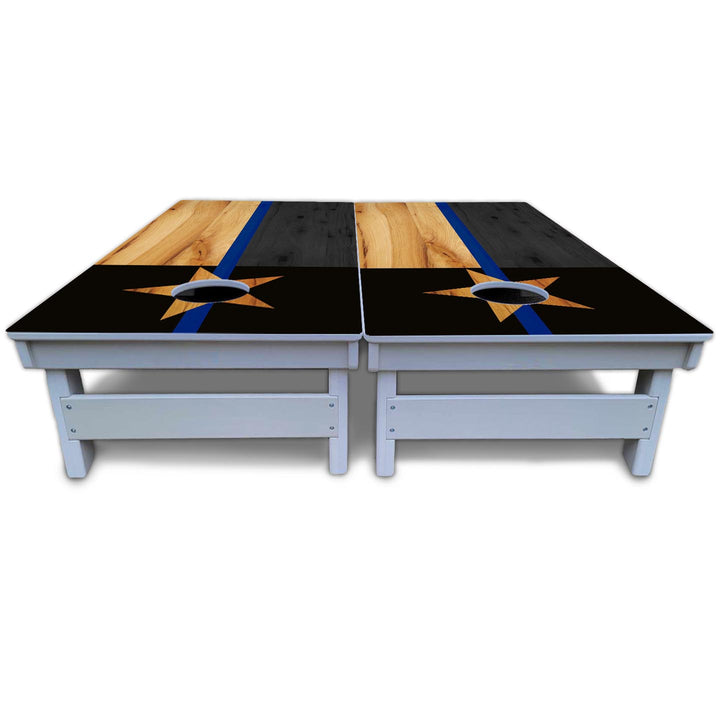 Texas Blue Line Flag Cornhole Boards - All Weather Series