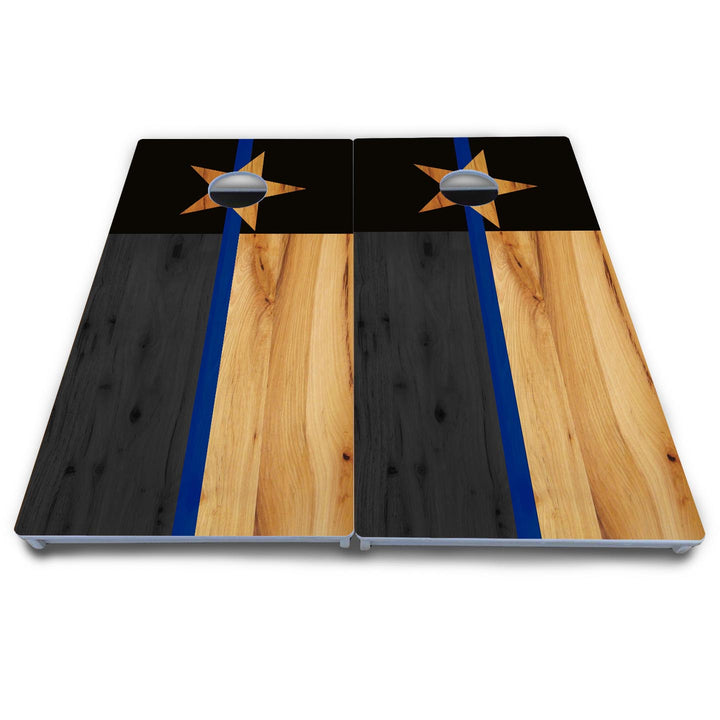 Texas Blue Line Flag Cornhole Boards - All Weather Series