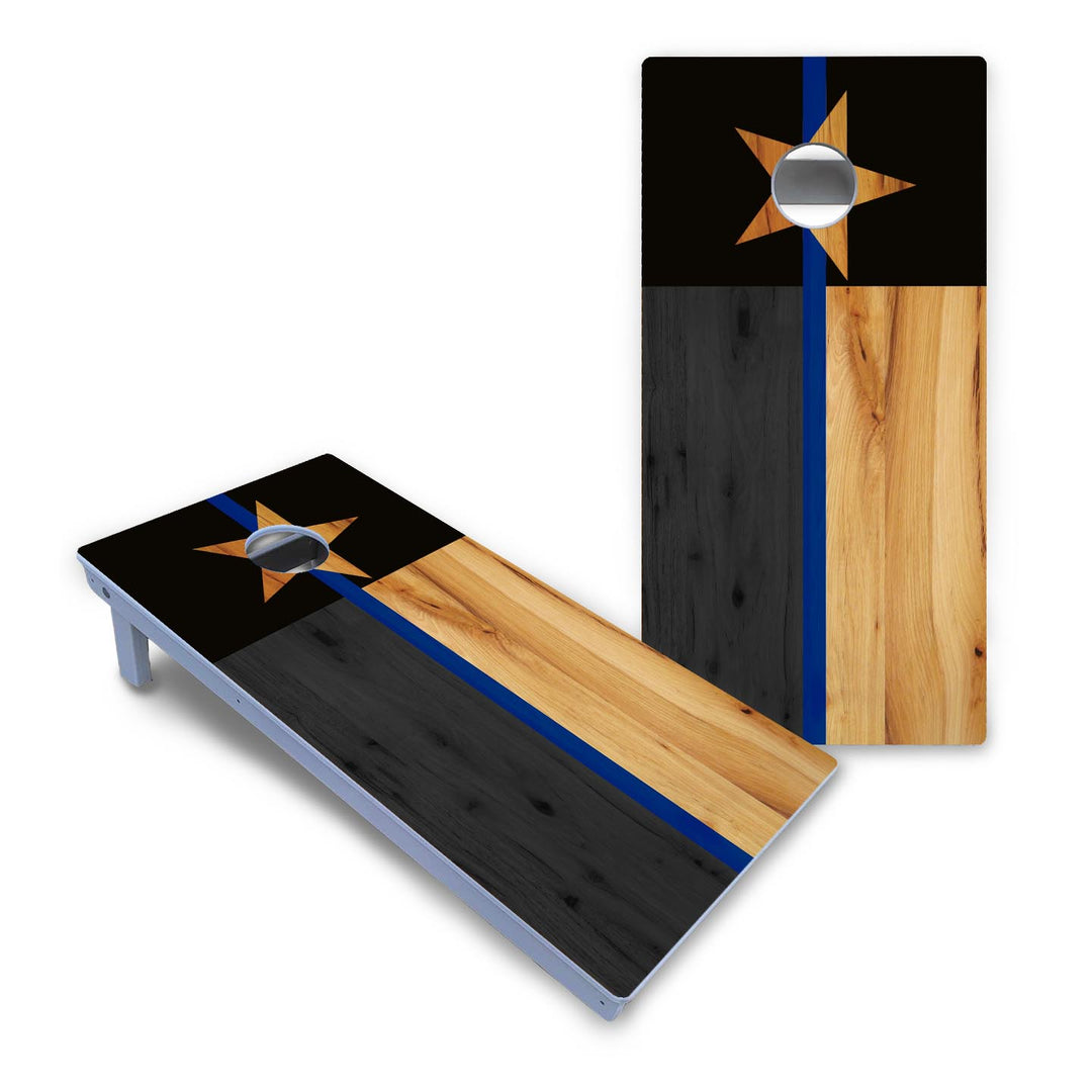 Texas Blue Line Flag Cornhole Boards - All Weather Series