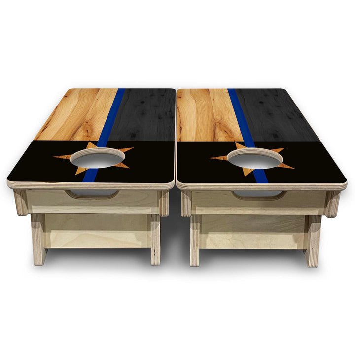 Texas Flag Thin Blue Line - Mini or Vacation Size Cornhole Boards