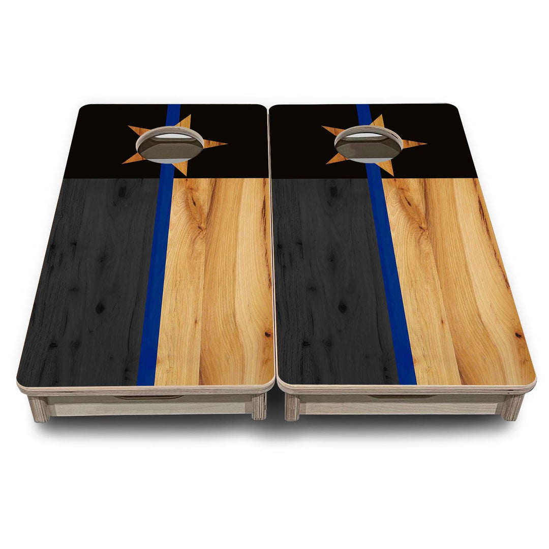 Texas Flag Thin Blue Line - Mini or Vacation Size Cornhole Boards