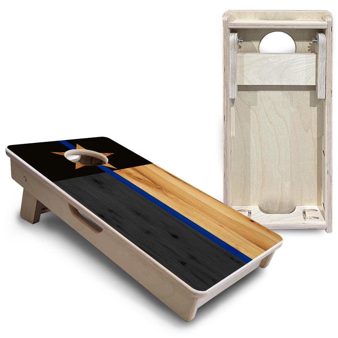 Texas Flag Thin Blue Line - Mini or Vacation Size Cornhole Boards