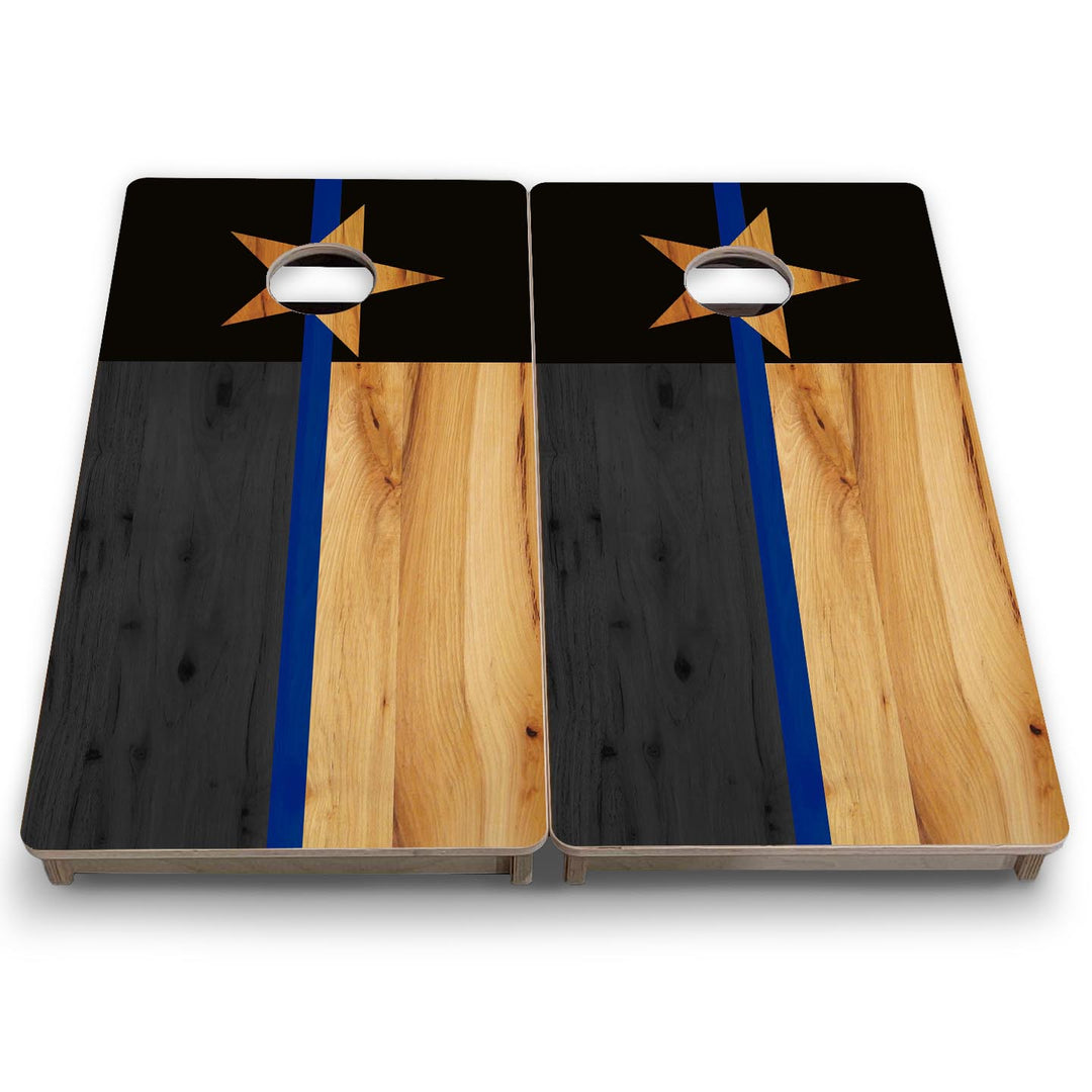 Texas Flag Thin Blue Line - Mini or Vacation Size Cornhole Boards