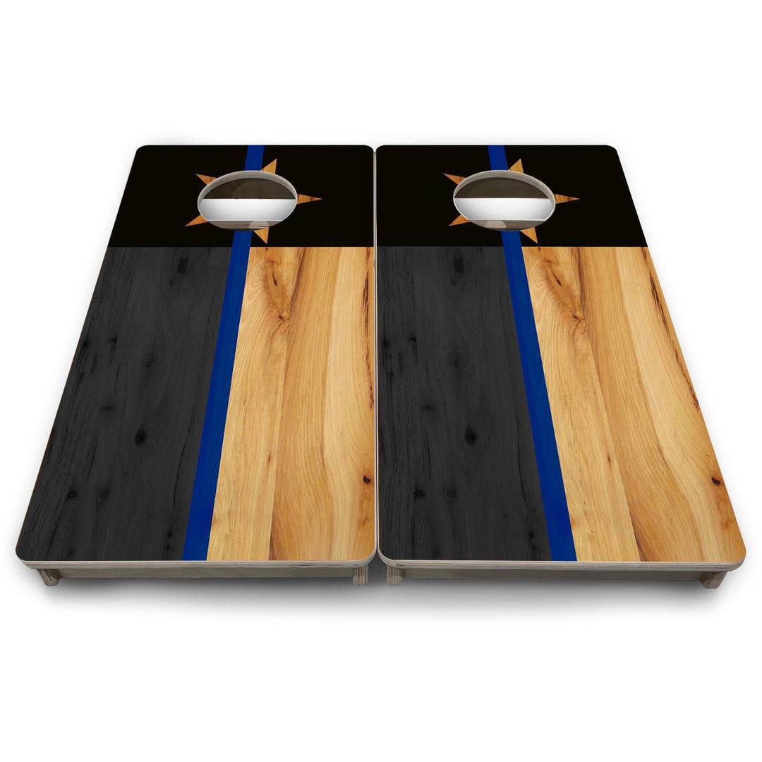 Texas Flag Thin Blue Line - Mini or Vacation Size Cornhole Boards