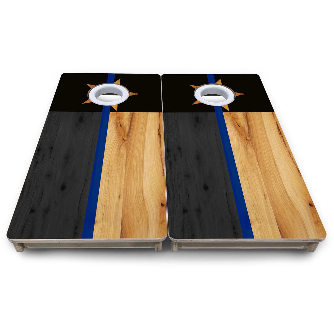 Texas Flag Thin Blue Line - Mini or Vacation Size Cornhole Boards