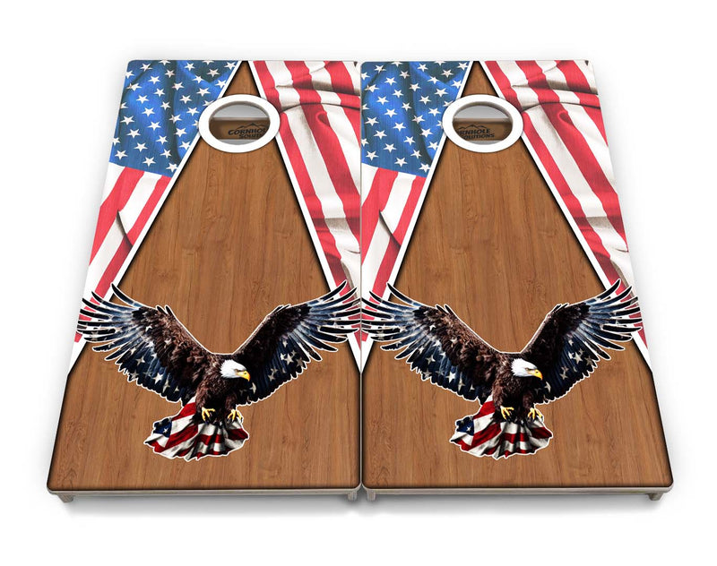 Tournament Boards - Eagle Flag Design Options - Professional Tournament 2'x4' Regulation Cornhole Set - 3/4″ Baltic Birch + UV Direct Print + UV Clear Coat