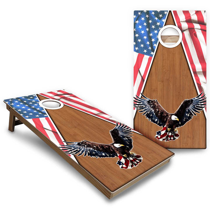 Eagle Flag Cornhole Boards - Backyard Series