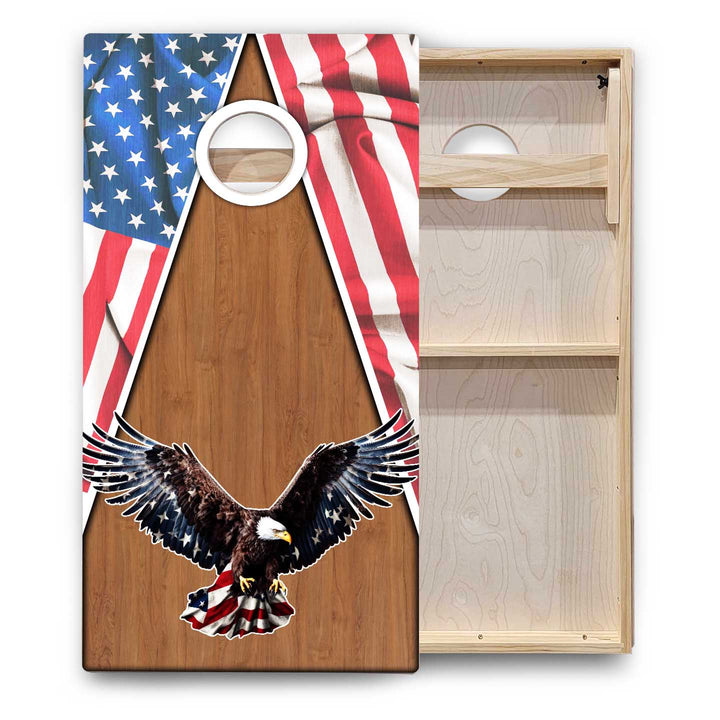 Eagle Flag Cornhole Boards - Backyard Series