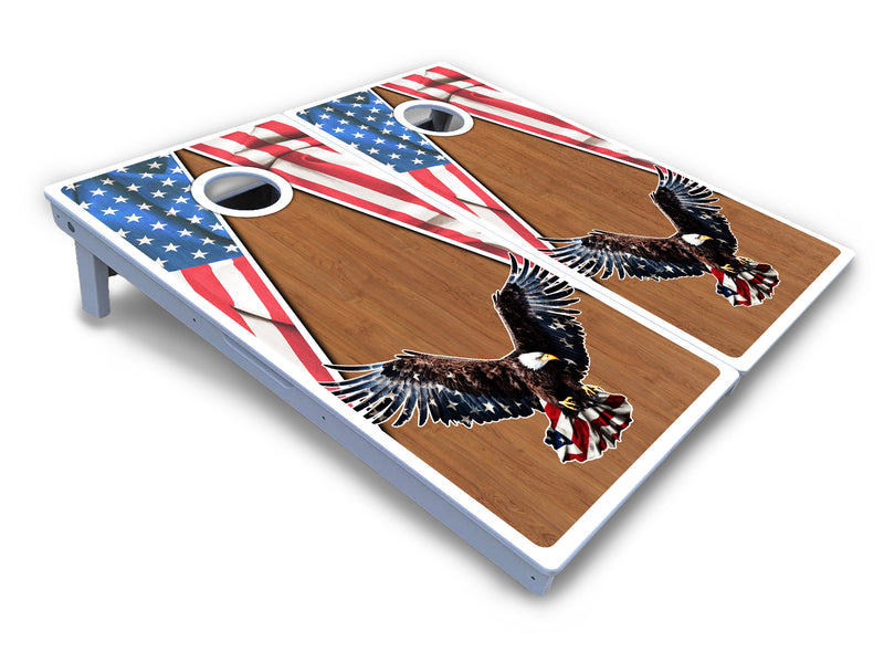 Waterproof - Eagle Triangle Wood - All Weather Boards "Outdoor Solution" 18mm(3/4")Direct UV Printed - Regulation 2' by 4' Cornhole Boards (Set of 2 Boards) Double Thick Legs, with Leg Brace & Dual Support Braces!