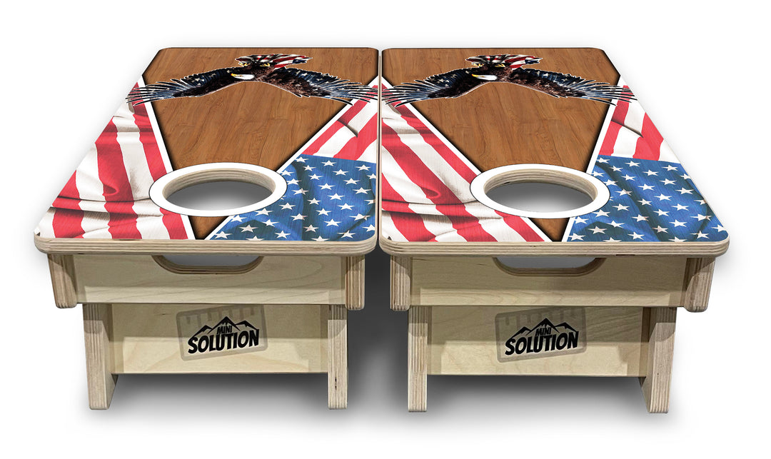 Mini Cornhole Boards - Eagle Triangle Wood