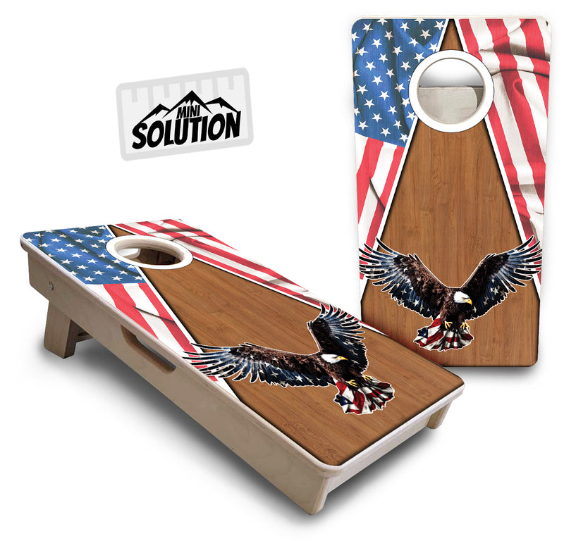 Mini Cornhole 12"x24" Boards - 4" holes - Eagle Triangle Wood - 3/4″ Baltic Birch