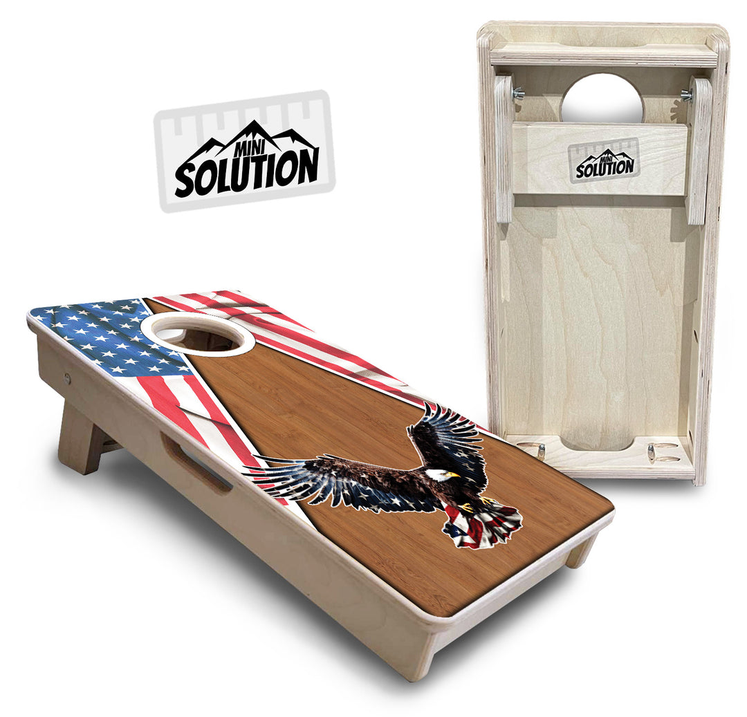 Mini Cornhole Boards - Eagle Triangle Wood