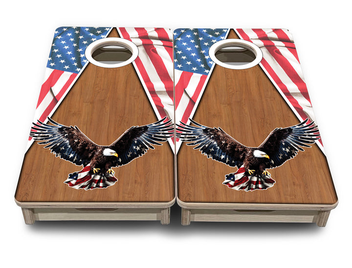 Mini Cornhole Boards - Eagle Triangle Wood