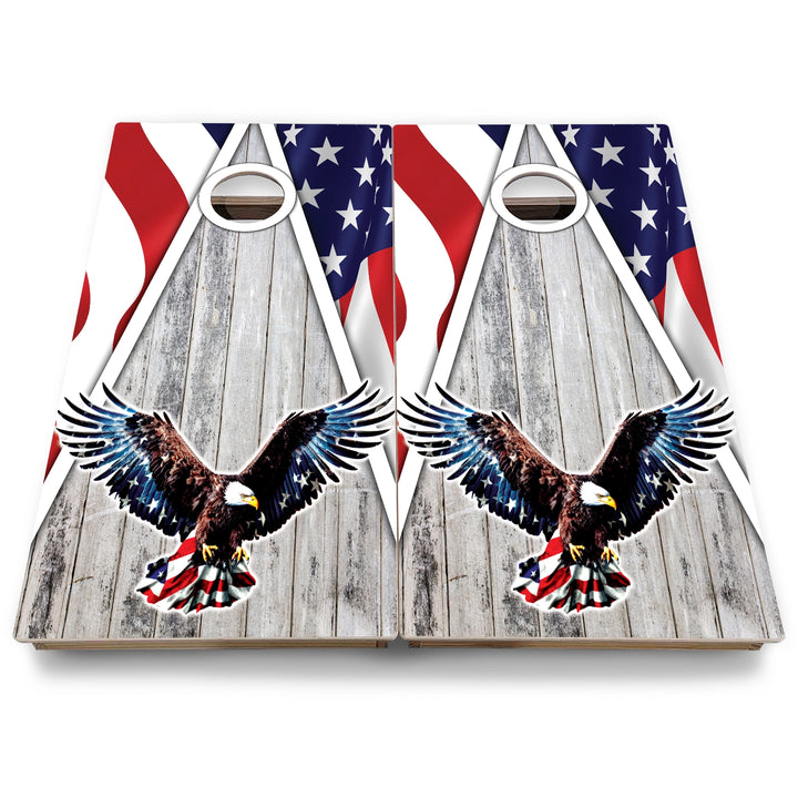 Eagle Flag Cornhole Boards - Backyard Series