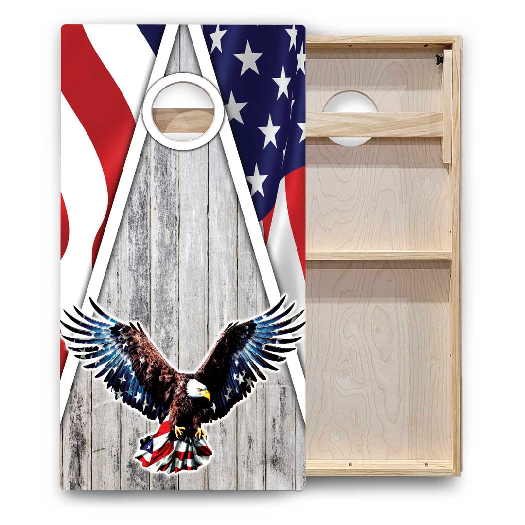 Eagle Flag Cornhole Boards - Backyard Series