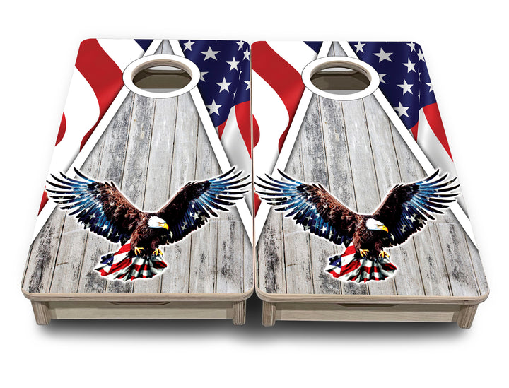 Eagle Triangle Whitewash - Mini or Vacation Size Cornhole Boards