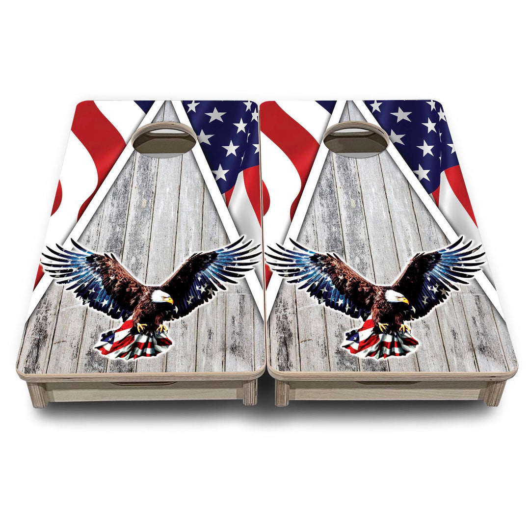 Eagle Triangle Whitewash - Mini or Vacation Size Cornhole Boards