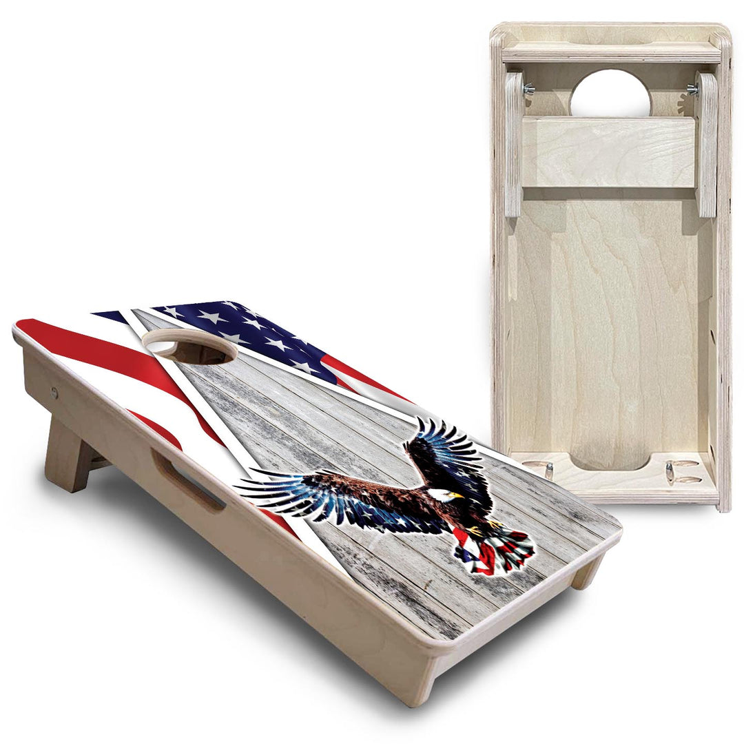 Eagle Triangle Whitewash - Mini or Vacation Size Cornhole Boards