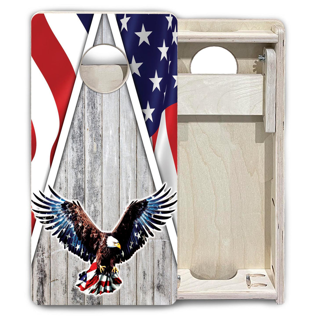 Eagle Triangle Whitewash - Mini or Vacation Size Cornhole Boards