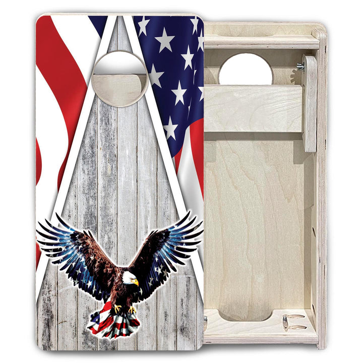 Eagle Triangle Whitewash - Mini or Vacation Size Cornhole Boards