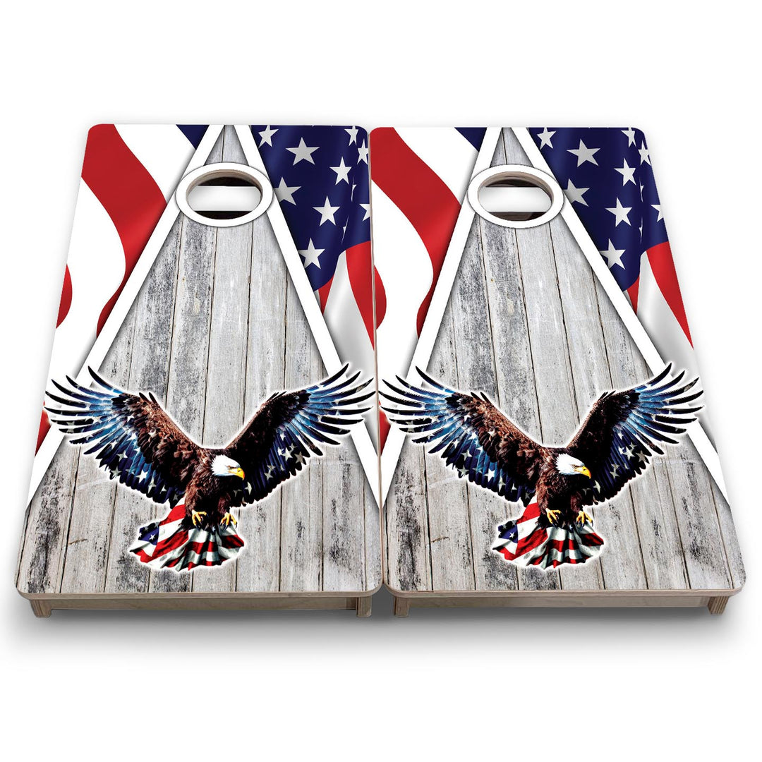 Eagle Triangle Whitewash - Mini or Vacation Size Cornhole Boards