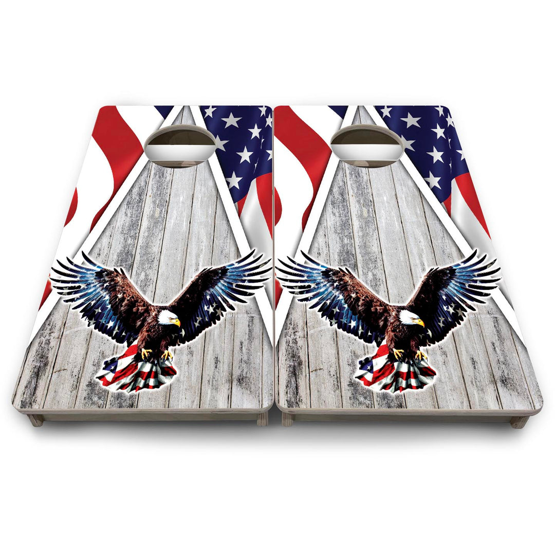 Eagle Triangle Whitewash - Mini or Vacation Size Cornhole Boards