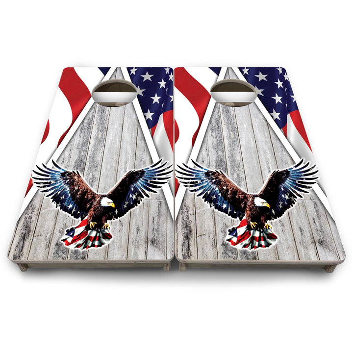 Eagle Triangle Whitewash - Mini or Vacation Size Cornhole Boards