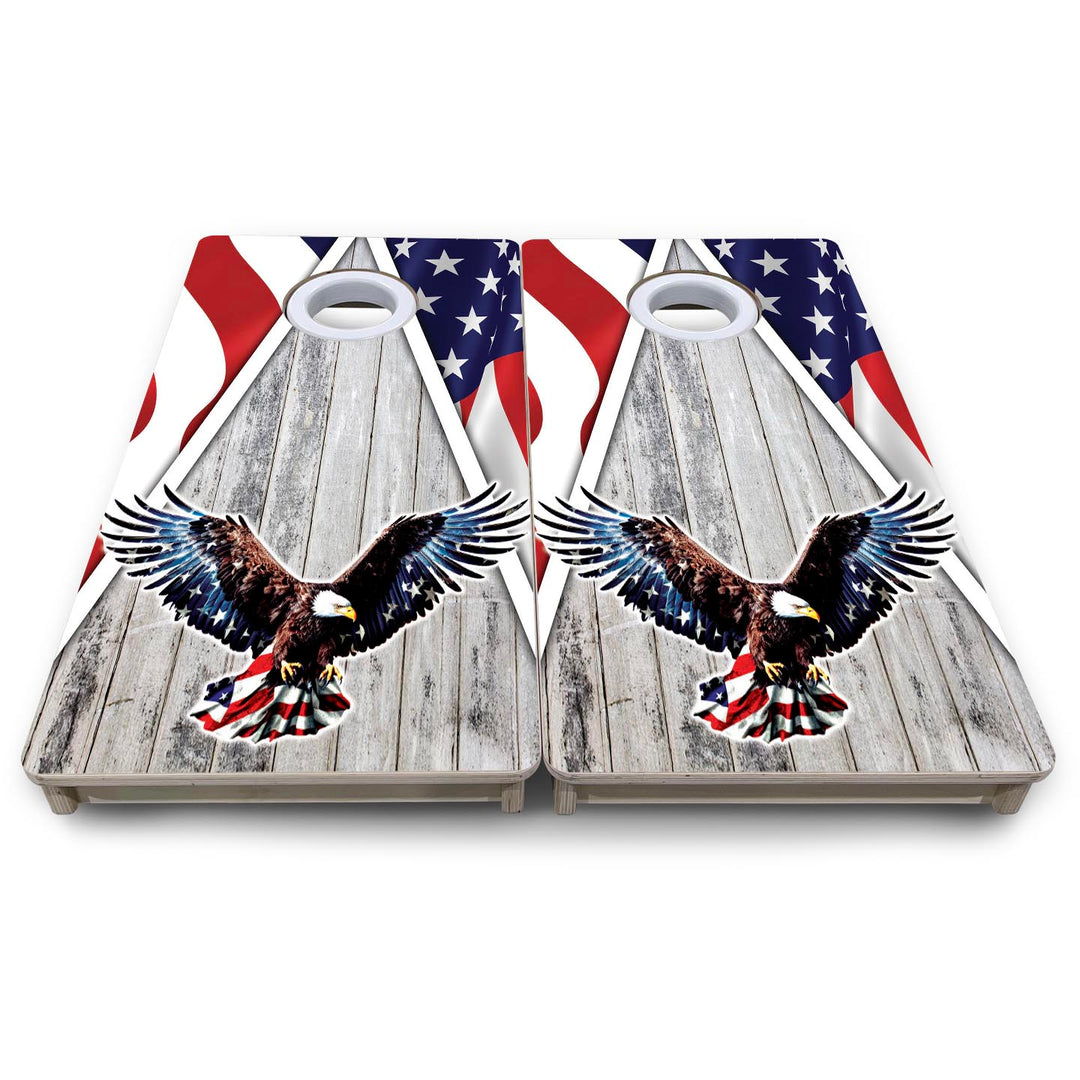 Eagle Triangle Whitewash - Mini or Vacation Size Cornhole Boards